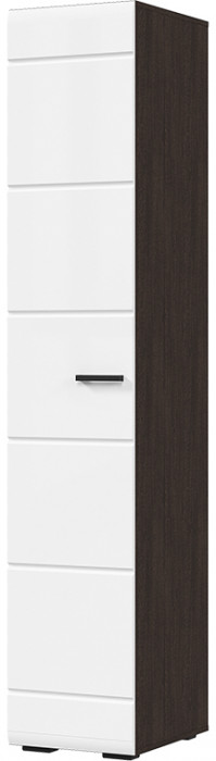 ЛИБЕРТИ ШК 01 Шкаф 400 (400х2100х500) Фасад МДФ БЕЛЫЙ ГЛЯНЕЦ/Корпус ВЕНГЕ