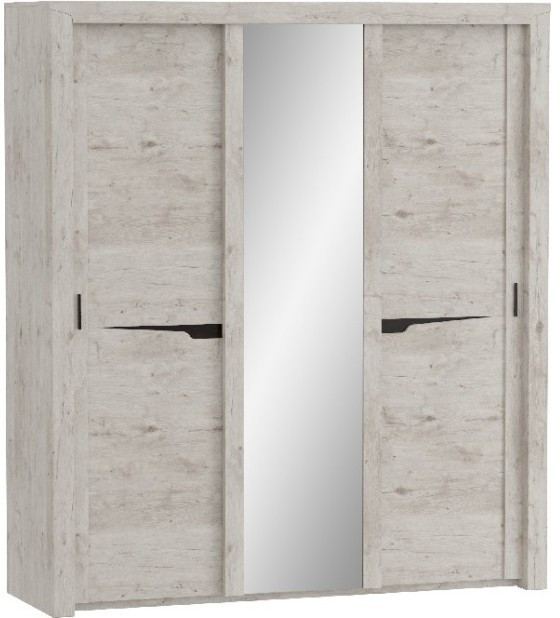 Соренто спальня Шкаф 3-х дверный с раздвижными дверями, дуб бонифаций
