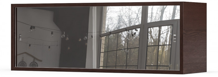 Полка книжная С-МД-КН01, цвет венге, ШхГхВ 83х25х30 см., стеклянные дверцы (целиком ВЕНГЕ !!!)