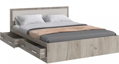 Кровать 1,6м с ящиками Фиеста NEW, Крафт серый/Кашемир