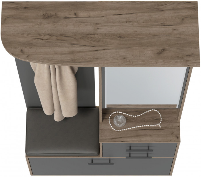 Прихожая 2-3431дкт/граф Домино - Шкаф с вешалкой, дуб крафт табачный/графит