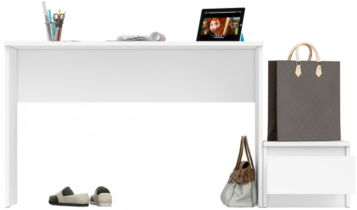 Мори Стол письменный МСП1200.1 + Тумба ТМП400.1, цвет белый, ШхГхВ 160,8х50х76,6 см., универсальная сборка