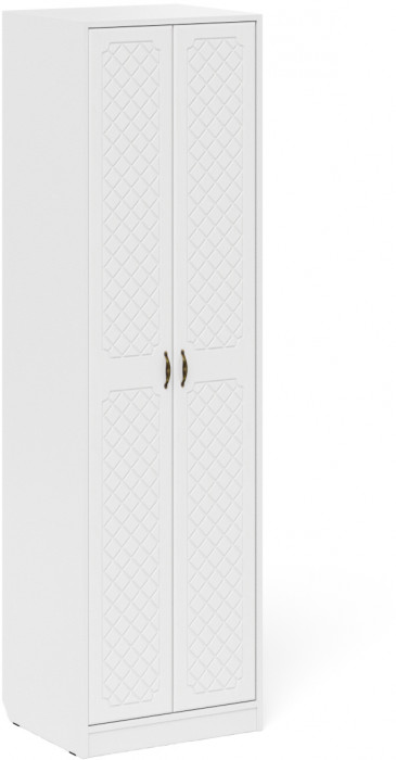 Прихожая П-6 Компоновка № 25, цвет белая шагрень/фасады МДФ белое дерево фрезеровка ромб, ШхГхВ 150х50х210 см., универсальная сборка