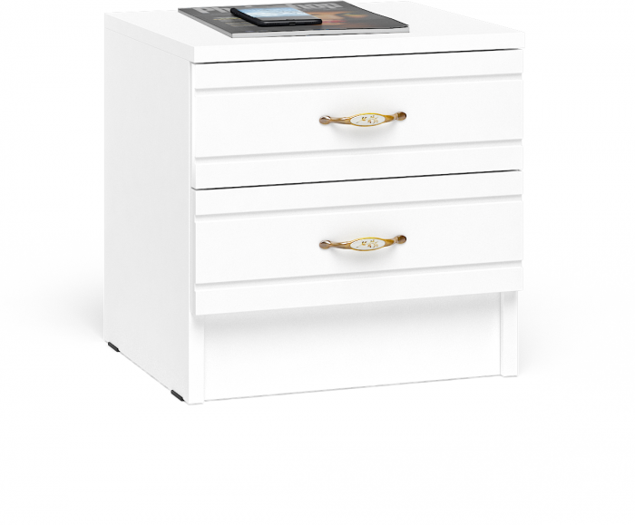 Елена Тумба прикроватная, корпус белый/фасад мдф белый глянец