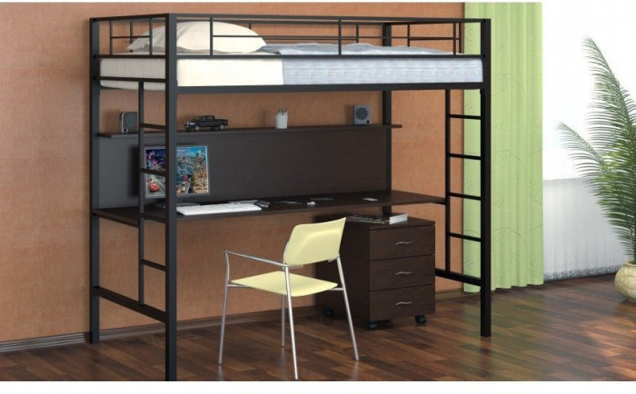 Кровать-чердак Севилья 1, черная