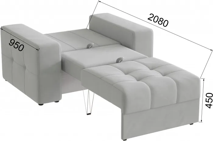 Кресло-кровать Верден, Светло-серый