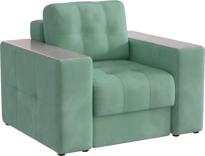 Кресло Нави, Мятный/Холст белый МДФ