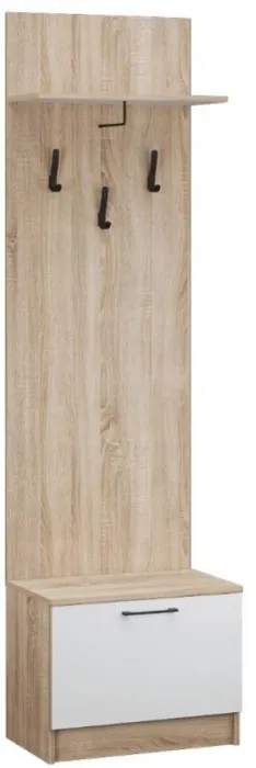Денвер тумба с вешалкой дуб сонома/Белый