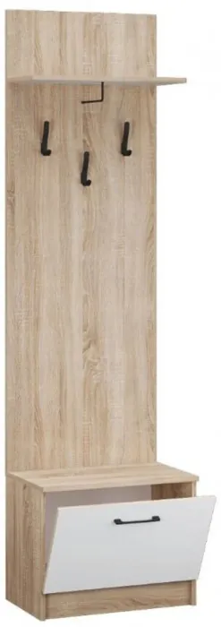 Денвер тумба с вешалкой дуб сонома/Белый