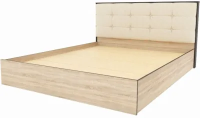 Кровать Лирика ЛК-2 велюр карамель + основание ЛДСП 160