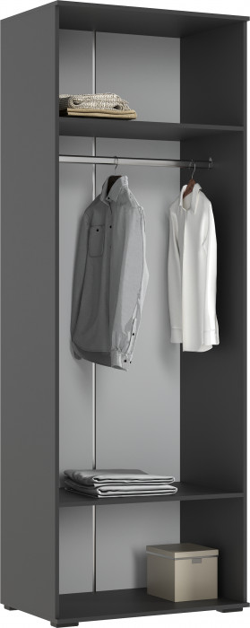 Норд Шкаф 2-х створчатый 800 с антресолью, Графит/Изумруд