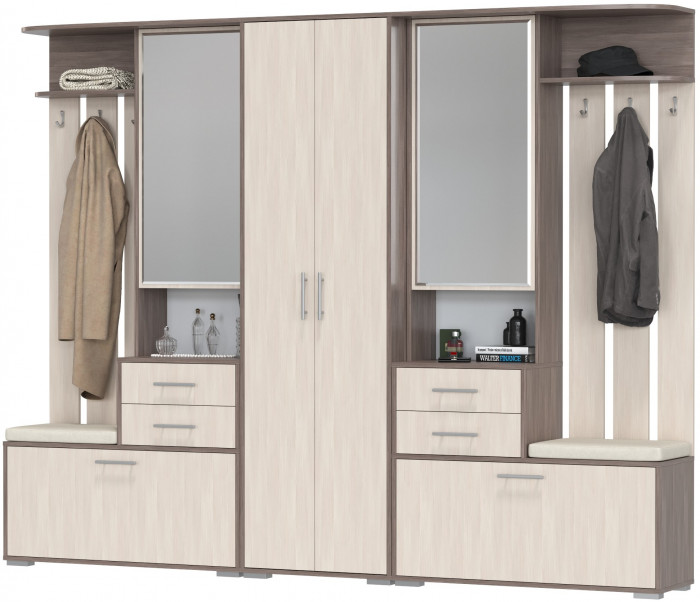 Прихожая Домино 3, бодега тёмный/бодега светлый