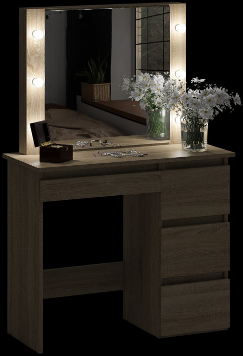 Стол косметический с подсветкой Сура, дуб сонома