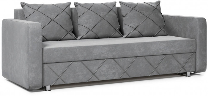 Раскладной диван-кровать, прямой, еврокнижка, цвет серый, Стелла 145х190