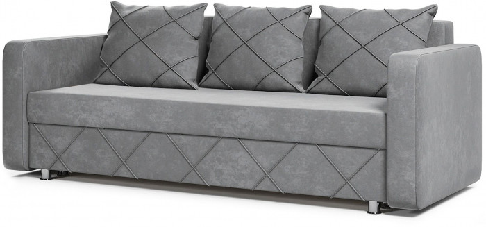 Раскладной диван-кровать, прямой, еврокнижка, цвет серый, Стелла 145х190