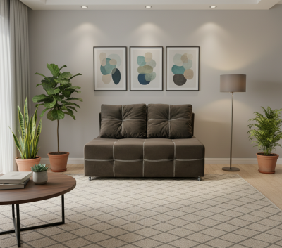 Диван-аккордеон Марс мини, сп.м. 140х200, велюр коричневый