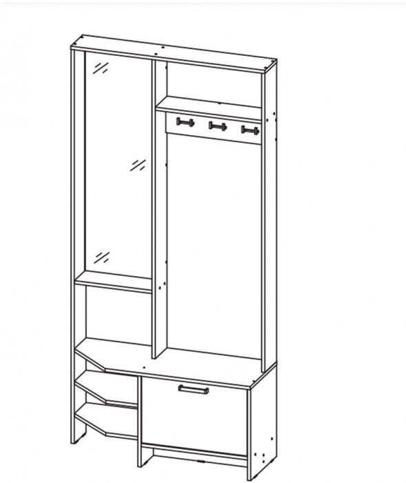 Прихожая Тео ПР-01, дуб сонома