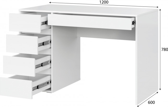 Стол компьютерный №13 Серия 2 Белый глянец