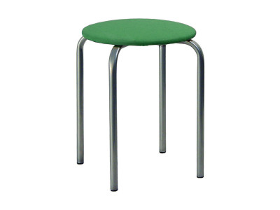 Табурет Комфорт серебро/к/з зеленый