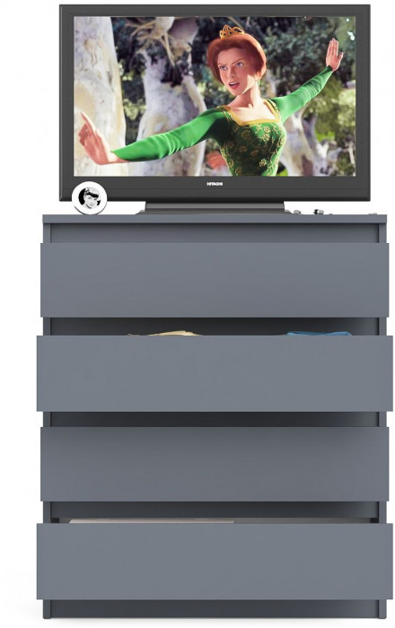 Мори Комод МК800.4, цвет графит, ШхГхВ 80,4х41х94 см.