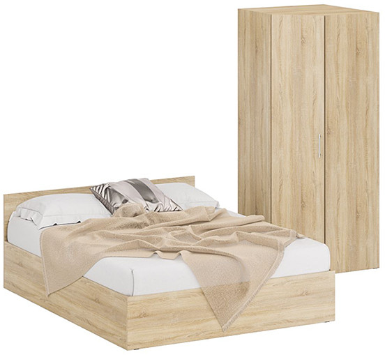 Кровать 1600 + угловой шкаф Стандарт, дуб сонома