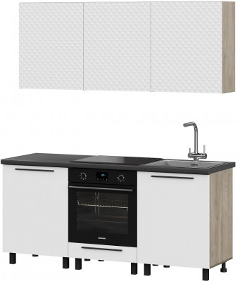 Кухня Этна 1.8 м. Комплект 2, софт вайт гиза