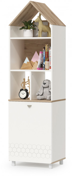 Эйп Детская № 5, цвет белый/дуб белый, сп. м. 800х1600 мм., б/м, основание есть, максимальная нагрузка 80 кг., рекомендуемая высота матраса 120 мм.