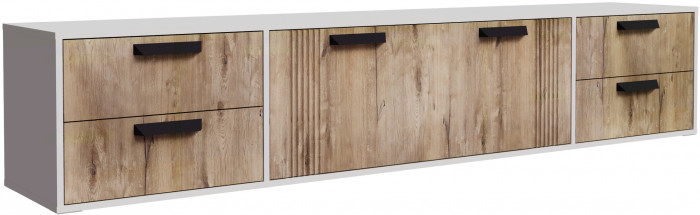 Тумба ТВ подвесная Парус-12, Белый/Белый снег