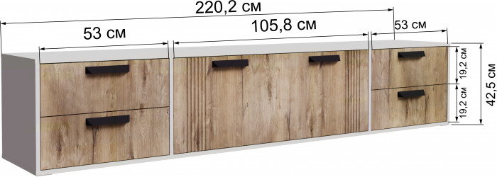 Тумба ТВ подвесная Парус-12, Белый/Белый снег