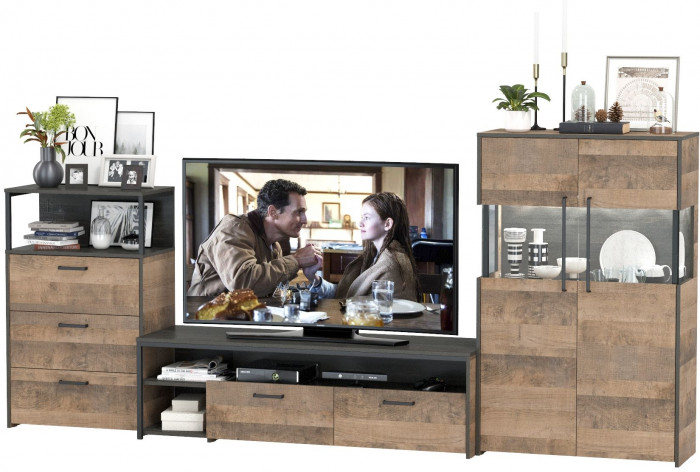 Трувор Гостиная 066, дуб гранж песочный/интра