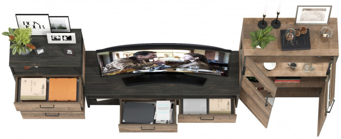 Трувор Гостиная 066, дуб гранж песочный/интра