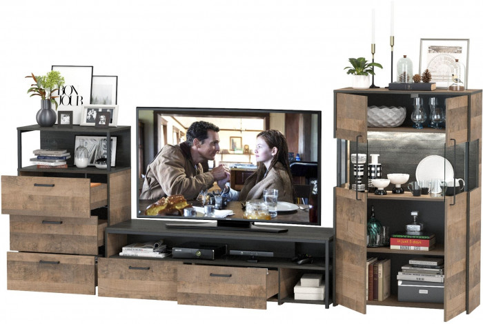 Трувор Гостиная 066, дуб гранж песочный/интра