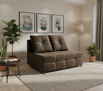 Диван-аккордеон Марс мини, сп.м. 160х200, велюр коричневый