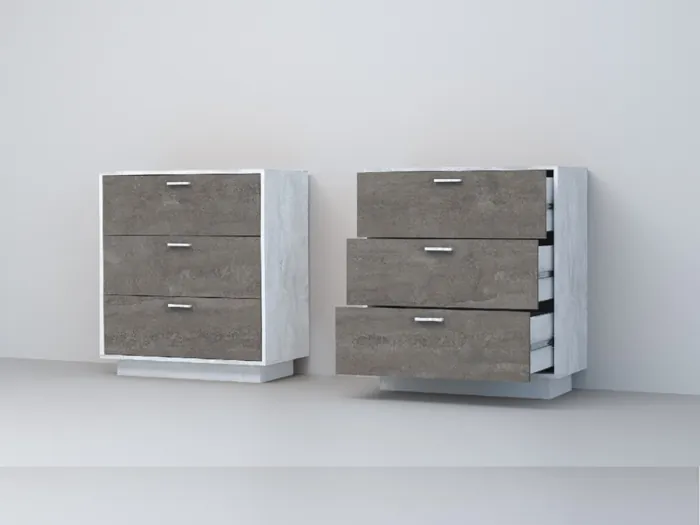 Эго Комод К-3 ПД (Камень Темный/Бетон Светлый)