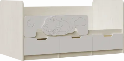 Юниор-4 Кровать 80х180 (Шарли белый, Крафт белый)