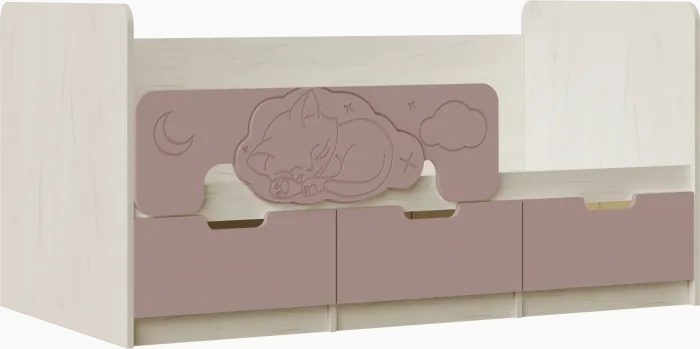 Юниор-4 Кровать 80х180 (Шарли белый, Крафт белый)