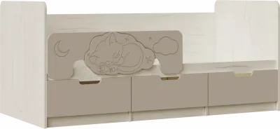 Юниор-4 Кровать 80х180 (Шарли мокко, Крафт белый)