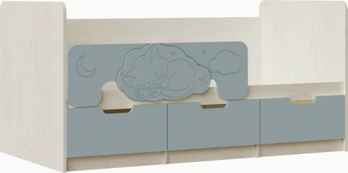 Юниор-4 Кровать 80х180 (Шарли мокко, Крафт белый)