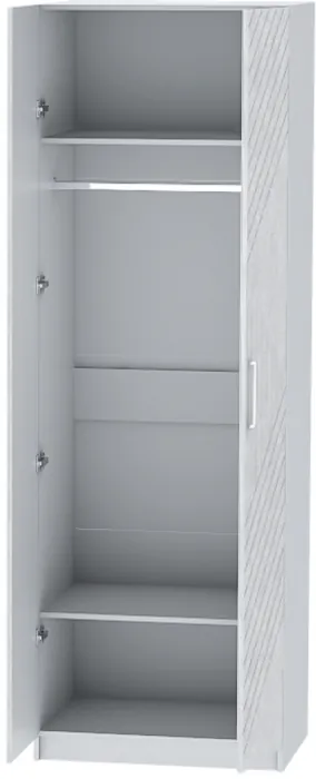 Шкаф двухдверный №1 "Иннэс-7" - Белый/Бетон снежный