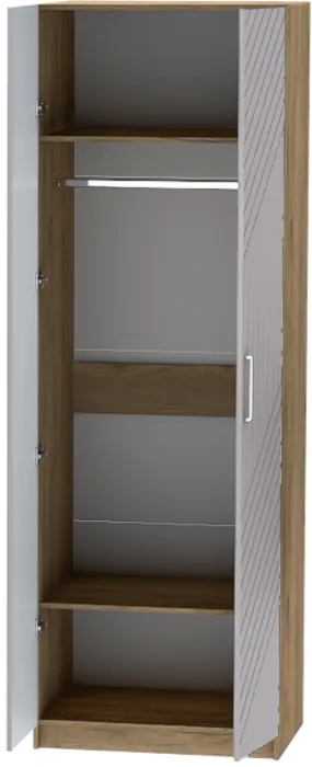 Шкаф двухдверный №1 "Иннэс-7" - Крафт золотой/Грэй софт