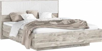 Сильвия Кровать парящая 1,6м (ортопед дерево) Браш Вайт/Дуб Юкон, Дуб Юкон