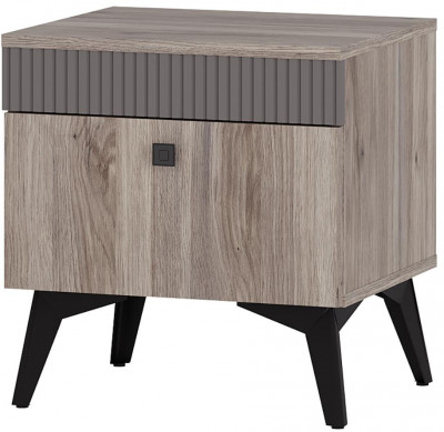 Тумба прикроватная &quot;Кассандра&quot; ТБ-11 Дуб Смоки/MF14 Муссон софт