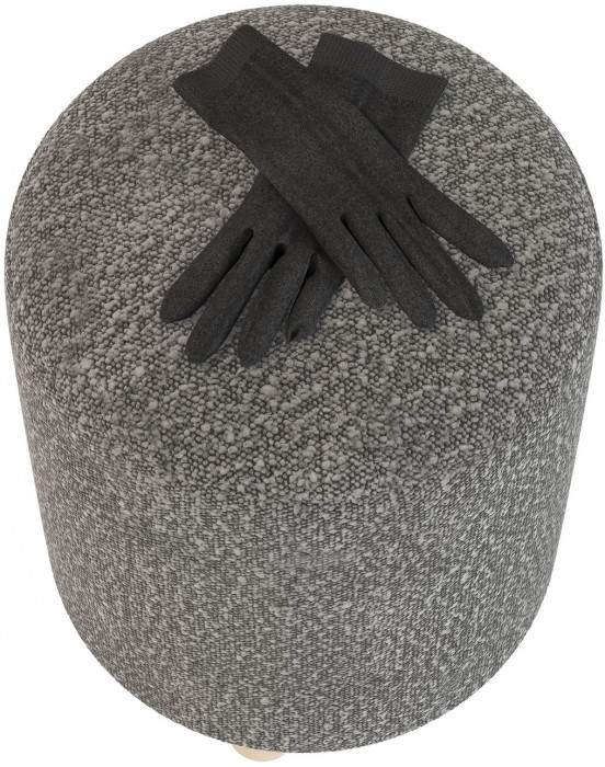 Банкетка 6-5137ТКШтем.серый Марта, цвет ткань тёмно-серая, ШхГхВ 36х36х46 см.(круглая банкетка на трёх ножках)