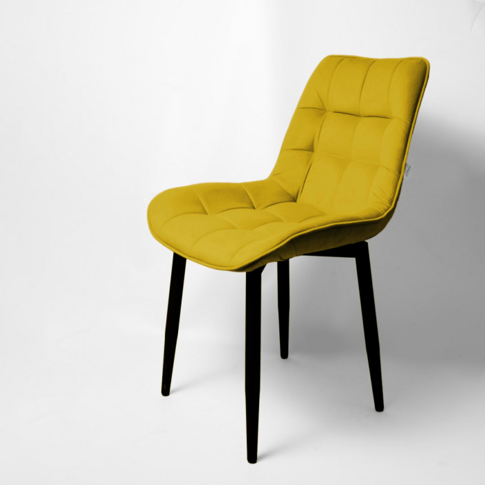 Стул "Бостон" белый матовый Velutto 40 желтый