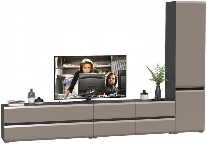 Сидней Комплектация № 127, корпус: антрацит/фасады: МДФ веллюто капучино