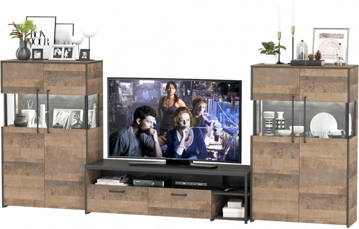 Трувор Гостиная 068, дуб гранж песочный/интра