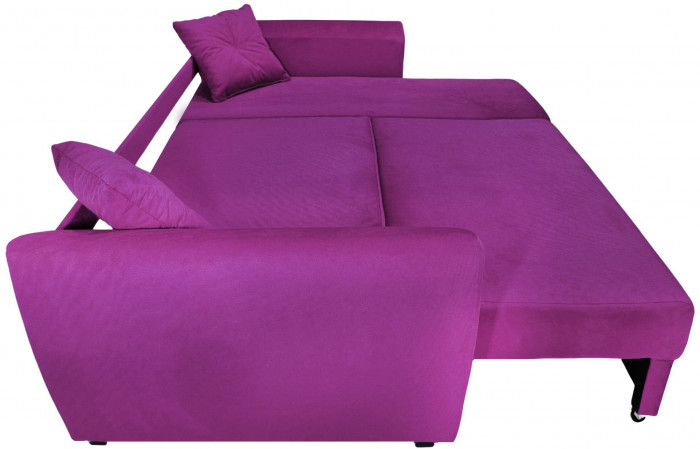 Диван-кровать угловой Амстердам Люкс, 150х200, еврокнижка, велюр, фиолетовый
