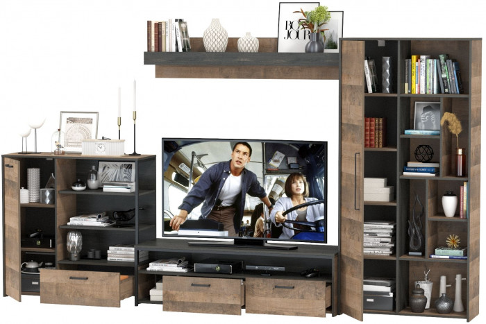 Трувор Гостиная 047, дуб гранж песочный/интра