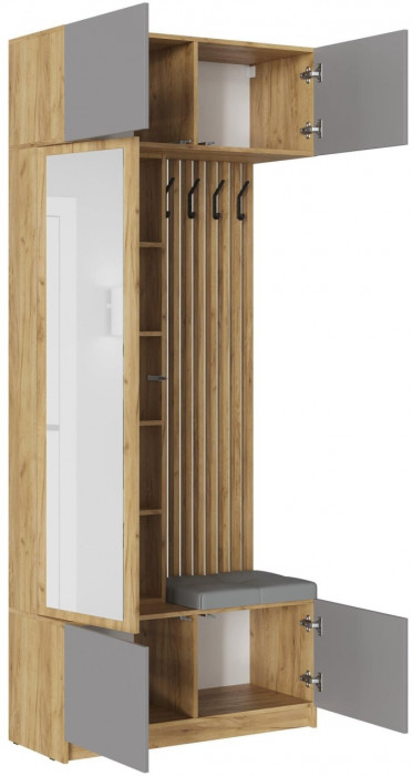 Прихожая Бостон ЛДСП (Серый Шифер, Дуб Крафт Золотой)