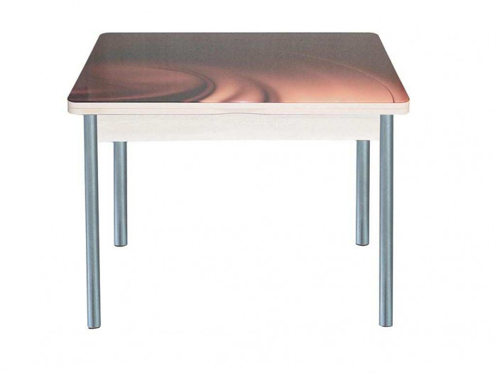 Симпл фотопечать стол обеденный раскладной / шоколад/дуб молочный/металлик